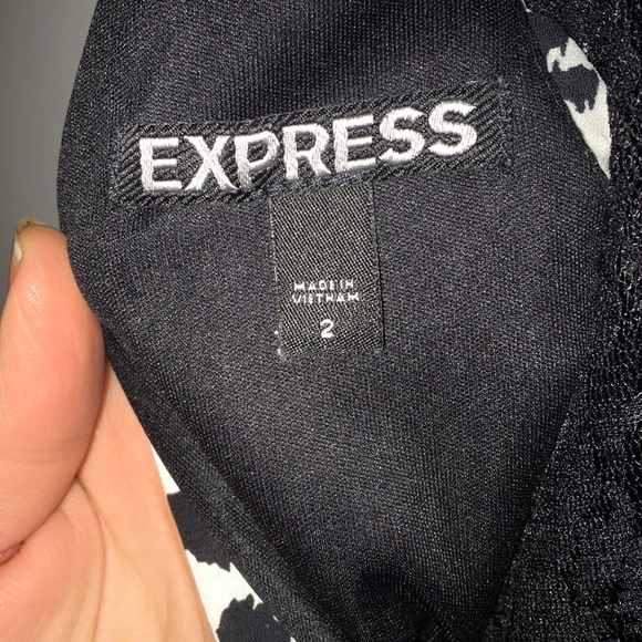 Express Leopard Print Skater Dress w Lace Back - Picture 5 of 5